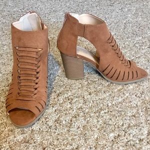 Roebuck & Co. peep toe booties
